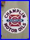 Vintage PORCELAIN CHAMPLIN MOTOR OIL Gas Station Advertising SIGN Not Porcelain