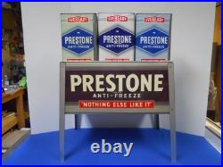 Vintage PRESTONE ANTI-FREEZE Sign/Display Table Gas/Service Station Shop/Store
