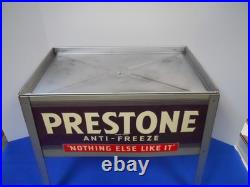 Vintage PRESTONE ANTI-FREEZE Sign/Display Table Gas/Service Station Shop/Store