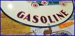 Vintage Pacific Highway Porcelain Gasoline Service Station Old Car Auto Sign