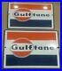 Vintage Pair of Original Gulftan GULF Porcelain Gas Pump Plate Sign Gas & Oil