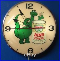 Vintage Pam Lighted Advertising SINCLAIR DINO SUPREME MOTOR OIL Clock