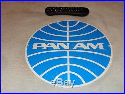 Vintage Pan Am Airlines Airplane 11 3/4 Porcelain Metal Plane Gasoline Oil Sign