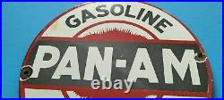 Vintage Pan-am Gasoline Porcelain Gas Oil Service Station Pump Plate 7 Sign