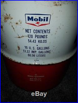 Vintage Pegasus Mobil Gas/Oil Company 16 Gallon Can/Barrel Sign RARE
