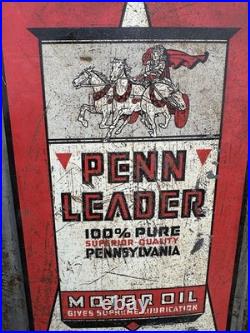 Vintage Penn Leader Pittsburg 5 Gallon Station Oil Gas Can Pennsylvania Motor