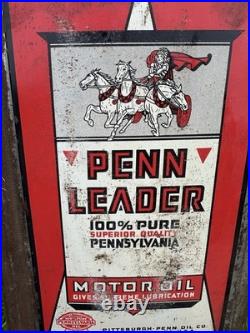 Vintage Penn Leader Pittsburg 5 Gallon Station Oil Gas Can Pennsylvania Motor