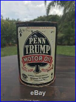 Vintage Penn Trump Freedom Motor Oil Quart Can Qt. Not Gallon Or 5 Quart