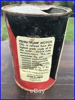 Vintage Penn Trump Freedom Motor Oil Quart Can Qt. Not Gallon Or 5 Quart