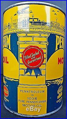 Vintage Penntroleum Motor Oil Metal Quart Can Pure Pennsylvania Cato Oil Grease