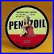 Vintage Pennzoil 1942 Happeni Porcelain Enamel Gas Oil Station Pump Oil Sign