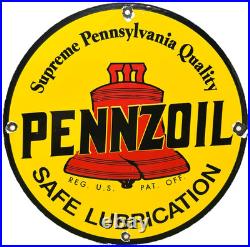 Vintage Pennzoil Motor Oil Porcelain Sign Gasoline Service Station Pump Plate Vintage Pennzoil Motor Oil Porcelain Sign Gasoline Service Station Pump Plate