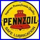 Vintage Pennzoil Motor Oil Porcelain Sign Gasoline Service Station Pump Plate