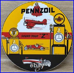 Vintage Pennzoil Motor Oil Porcelain Sign Gasoline Service Station Pump Plate Vintage Pennzoil Motor Oil Porcelain Sign Gasoline Service Station Pump Plate