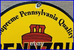 Vintage Pennzoil Motor Oil Porcelain Sign Gasoline Service Station Pump Plate Vintage Pennzoil Motor Oil Porcelain Sign Gasoline Service Station Pump Plate