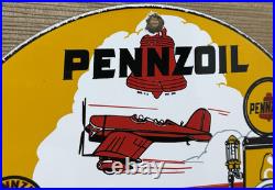 Vintage Pennzoil Motor Oil Porcelain Sign Gasoline Service Station Pump Plate Vintage Pennzoil Motor Oil Porcelain Sign Gasoline Service Station Pump Plate