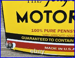 Vintage Pennzoil Motor Oil Porcelain Sign Gasoline Service Station Pump Plate