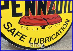 Vintage Pennzoil Motor Oil Porcelain Sign Gasoline Service Station Pump Plate Vintage Pennzoil Motor Oil Porcelain Sign Gasoline Service Station Pump Plate