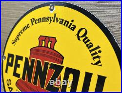 Vintage Pennzoil Motor Oil Porcelain Sign Gasoline Service Station Pump Plate Vintage Pennzoil Motor Oil Porcelain Sign Gasoline Service Station Pump Plate