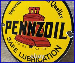 Vintage Pennzoil Motor Oil Porcelain Sign Gasoline Service Station Pump Plate Vintage Pennzoil Motor Oil Porcelain Sign Gasoline Service Station Pump Plate