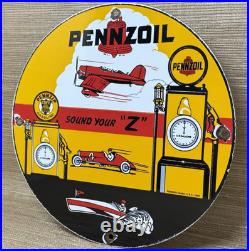 Vintage Pennzoil Motor Oil Porcelain Sign Gasoline Service Station Pump Plate Vintage Pennzoil Motor Oil Porcelain Sign Gasoline Service Station Pump Plate