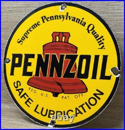 Vintage Pennzoil Motor Oil Porcelain Sign Gasoline Service Station Pump Plate Vintage Pennzoil Motor Oil Porcelain Sign Gasoline Service Station Pump Plate
