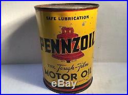 Vintage Pennzoil Oil Can handy household Owl Airplane rare Tin Mopar Ford Oilzum