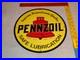 Vintage Pennzoil Safe Lubrication Pennsylvania Oil 12 Porcelain Metal Gas Sign