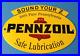 Vintage Pennzoil Sign Safe Lubrication Gas Service Station Pump Porcelain Sign