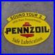 Vintage Pennzoil Sound Your Z Old Us Gasoline Oil Gas Pump Enamel Porcelain Sign