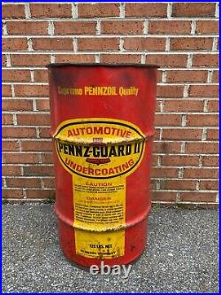 Vintage Pennzoil Supreme Oil Undercoating Barrel Drum Can Garage Art Trash Can