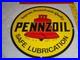 Vintage Pennzoil Supreme Pennsylvania Lubrication Gas & Oil Porcelain Metal Sign