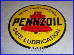 Vintage Pennzoil Supreme Pennsylvania Lubrication Gas & Oil Porcelain Metal Sign