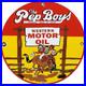 Vintage Pep Boys Motor Oil Porcelain Sign Gasoline Station Pump Plate Service