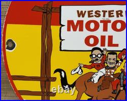 Vintage Pep Boys Motor Oil Porcelain Sign Gasoline Station Pump Plate Service