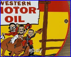 Vintage Pep Boys Motor Oil Porcelain Sign Gasoline Station Pump Plate Service