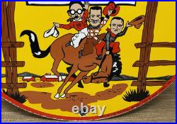 Vintage Pep Boys Motor Oil Porcelain Sign Gasoline Station Pump Plate Service