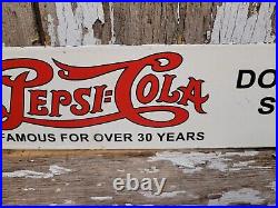 Vintage Pepsi Cola Porcelain Sign Veribrite Beverage Soda Coke Food Oil Service