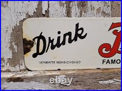 Vintage Pepsi Cola Porcelain Sign Veribrite Beverage Soda Coke Food Oil Service