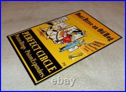 Vintage Perfect Circle Piston Rings Don't Drive Oil Hog Pig Metal Gasoline Sign