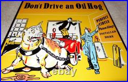 Vintage Perfect Circle Piston Rings Don't Drive Oil Hog Pig Metal Gasoline Sign