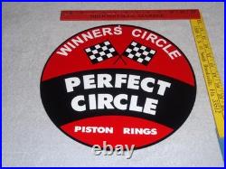 Vintage Perfect Circle Winners Piston Rings 1' Porcelain Metal Gasoline Oil Sign