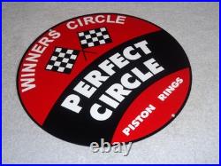 Vintage Perfect Circle Winners Piston Rings 1' Porcelain Metal Gasoline Oil Sign