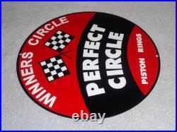 Vintage Perfect Circle Winners Piston Rings 1' Porcelain Metal Gasoline Oil Sign