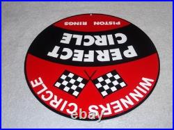 Vintage Perfect Circle Winners Piston Rings 1' Porcelain Metal Gasoline Oil Sign
