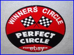 Vintage Perfect Circle Winners Piston Rings 1' Porcelain Metal Gasoline Oil Sign