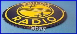 Vintage Philips Radio Porcelain Stereo Recorder Gas Service Pump Plate Sign