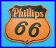 Vintage Phillips 66 Gasoline Porcelain Gas Motor Oil Service Station Shelf Sign