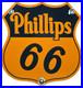 Vintage Phillips 66 Gasoline Porcelain Sign Dealership Gas Station Motor Oil
