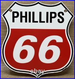 Vintage Phillips 66 Gasoline Porcelain Sign Dealership Gas Station Motor Oil Vintage Phillips 66 Gasoline Porcelain Sign Dealership Gas Station Motor Oil